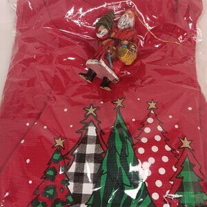 RED LONG SLEEVE CHRISTMAS TREE TEE DESIGN